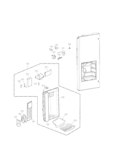 Dispenser Parts Diagram and Parts List for LFX25978ST 01 LG Refrigerator