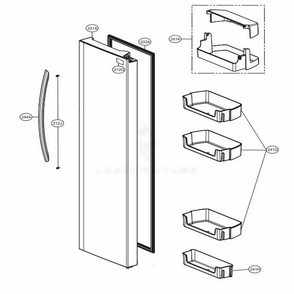 Freezer Compartment 1 Diagram and Parts List for 51733 ASTCSE1 LG Refrigerator