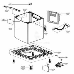 Outer Case Assembly 2 Diagram and Parts List for WT1801HVA ASSEVUS LG Washer