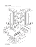 DOOR PARTS Diagram and Parts List for LRFD25850WW  LG Refrigerator