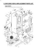CASE PARTS    EXPLODED VIEW & REPLACEMENT PARTS LIST Diagram and Parts List for LRFD25850SW ASWCLGA LG Refrigerator