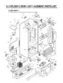 CASE PARTS   EXPLODED VIEW & REPLACEMENT PARTS LIST Diagram and Parts List for LRFD25850ST ASTCLGA LG Refrigerator
