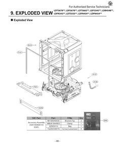 Diagram 1 Diagram and Parts List for LDPN454HT ASSESNA LG Dishwasher