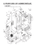 CASE PARTS   EXPLODED VIEW & REPLACEMENT PARTS LIST Diagram and Parts List for LRFC25750ST ASTCLGA LG Refrigerator