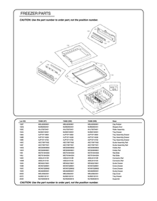 Freezer Parts Diagram and Parts List for GR-L31GHSXM ASTCSE1 LG Refrigerator