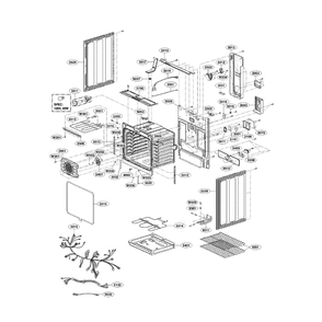 Cavity Diagram and Parts List for LRE3023ST 00 LG Range