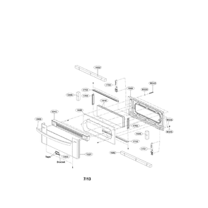 Upper Door Diagram and Parts List for LDG3037ST 00 LG Range
