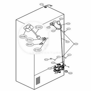 Valve And Water Tube Parts Diagram and Parts List for 71079 AWBCSE3 LG Refrigerator