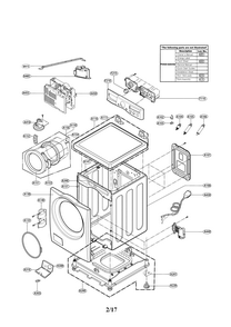 Cabinet And Control Parts Diagram and Parts List for 79641393510  Kenmore Washer