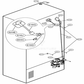 Valve And Water Tube Parts Diagram and Parts List for 73157 ASBCSE0 LG Refrigerator