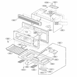 Oven Cavity Parts Diagram and Parts List for JVM1542BF AB1EGEU LG Wall Oven