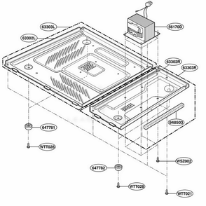 Base Plate Parts Diagram and Parts List for YMT2110SJB0 BKEWPC LG Range