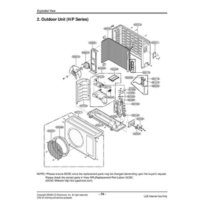 Section Diagram and Parts List for LAU121HNP ANCAEUS LG Air Conditioner