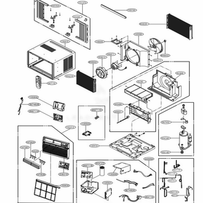 Main Diagram and Parts List for LW1017ERSM AT1AYOW LG Air Conditioner