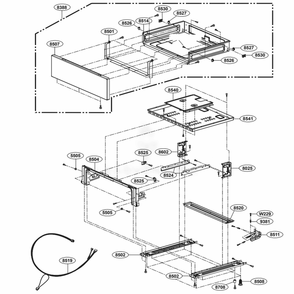 Drawer Parts Diagram and Parts List for LRG3091ST FS3ELGA LG Range