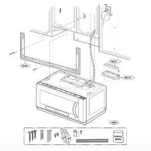 Installation Parts Diagram and Parts List for LMHM2017SB CBKELGA LG Microwave