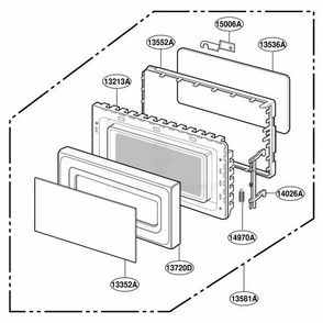 Door Parts Diagram and Parts List for MT1135SGB SGEWRP LG Range