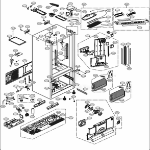 Case Parts Diagram and Parts List for 74053 ASTCSE2 LG Refrigerator