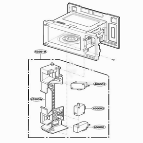 Latch Board Parts Diagram and Parts List for MV1304W WHEGSE LG Wall Oven