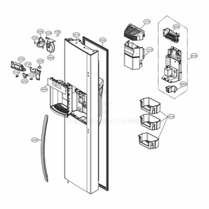 Freezer Door Diagram and Parts List for 51833 ASTCSE5 LG Refrigerator