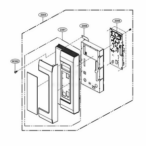 Controller Parts Diagram and Parts List for LMVM2033BD CBDELGA LG Microwave Oven Combo