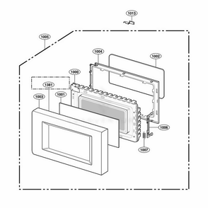 Door Parts Diagram and Parts List for 65223 CSBESEA LG Range