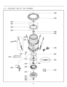 Part Location Diagram of AJQ73634003 LG TUB ASSEMBLY,INNER