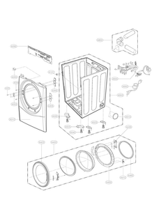 Cabinet And Door Parts Diagram and Parts List for DLG3051W  LG Dryer