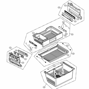 Freezer Parts Diagram and Parts List for LFXS30796S ASTCNA0 LG Refrigerator