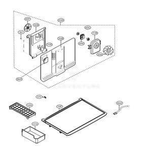 Freezer Parts Diagram and Parts List for 68033 ASTCSE1 LG Refrigerator