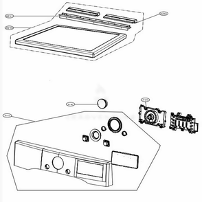 Control Panel And Plate Assembly Diagram and Parts List for DLGX4501B ABLEEUS LG Dryer