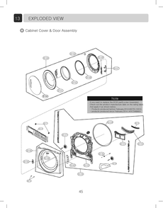 Cabinet Cover And Door Assembly Diagram and Parts List for RC9066A3F ABWEEUS LG Dryer