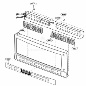 Controller Parts 1 Diagram and Parts List for 64662 AW1ESEA LG Range