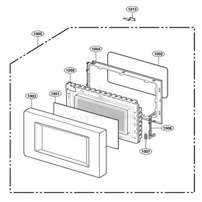 Door Parts Diagram and Parts List for 62229301 CB1ESEA LG Range