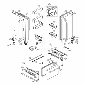 Door Parts Diagram and Parts List for LFX25973ST ASTCNA3 LG Refrigerator