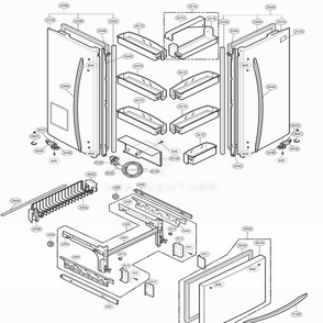 Door Parts Diagram and Parts List for 78556 ATI3SEF LG Refrigerator