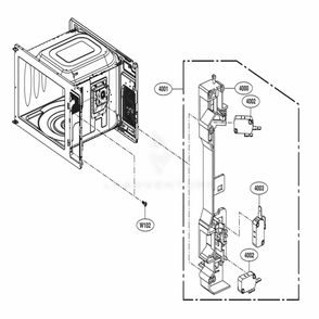 Latch Board Parts Diagram and Parts List for SKSMC2401S CSSESGN LG Range
