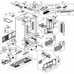 Case Parts Diagram and Parts List for 74027 ASBCSE0 LG Refrigerator