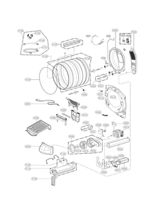 Drum Parts Diagram and Parts List for DLEX9000W  LG Dryer