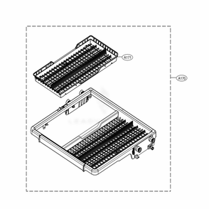 Third Rack Assembly Diagram and Parts List for LUDP8997SN ASTEEUS LG Dishwasher