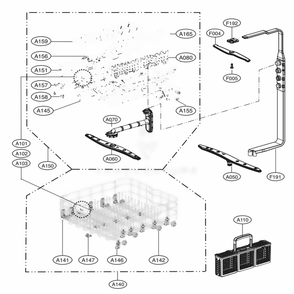 Rack Assembly Diagram and Parts List for LDF7774ST ASTEEUS LG Dishwasher