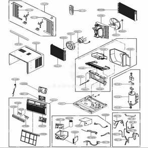 Main Diagram and Parts List for LW8016ER AT1AUSH LG Air Conditioner