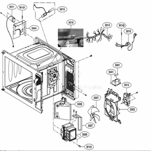 Interior Parts Diagram and Parts List for LMC2075BD CBDEBBY LG Microwave