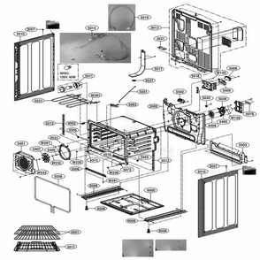 Lower Cavity Parts Diagram and Parts List for LUTD4919SN ASTLLGA LG Range