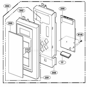 Controller Parts Diagram and Parts List for 80594 CBSESEA LG Range