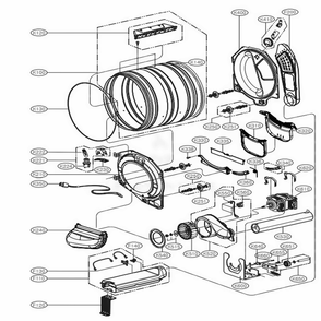 Drum And Motor Assembly Electric Type Diagram and Parts List for DLEX2801R ACREEUS LG Dryer