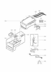 Dispenser Parts Diagram and Parts List for 79641182310  Kenmore Washer
