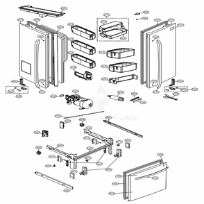 Door Parts Diagram and Parts List for 73153 ASTCSE1 LG Refrigerator