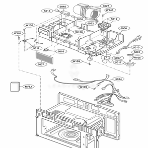 Interior Parts 2 Diagram and Parts List for JMV8196AAW AWHEJEN LG Range