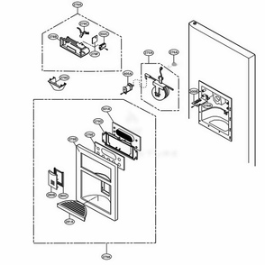 Dispenser Parts Diagram and Parts List for 79753 AST2SER LG Refrigerator